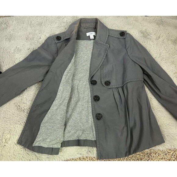 ANN TAYLOR LOFT Military Utility Cargo Jacket Coat - Gray Grey - Women's Sz Med - Picture 7 of 12
